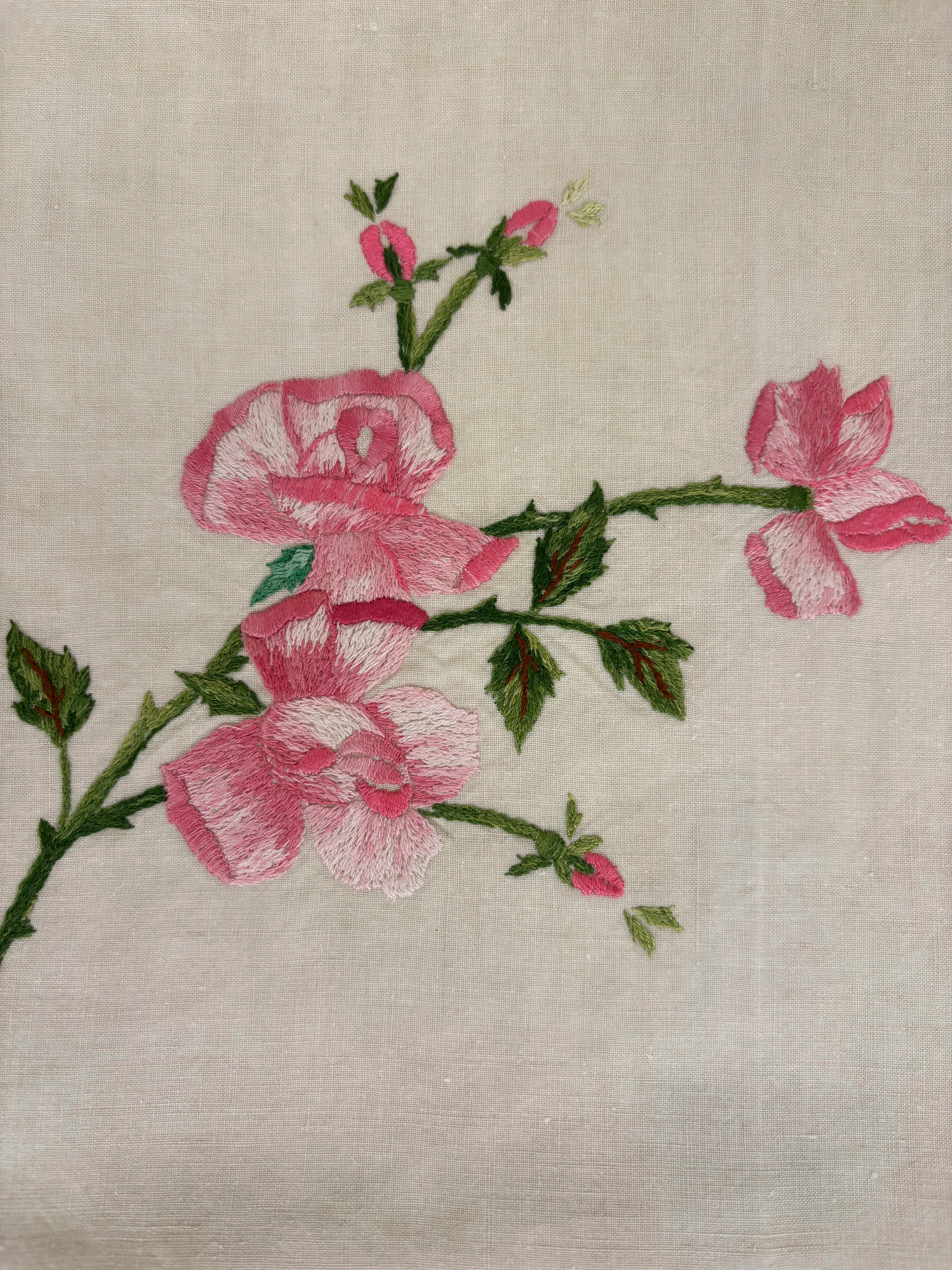 Rosebush pillowcase