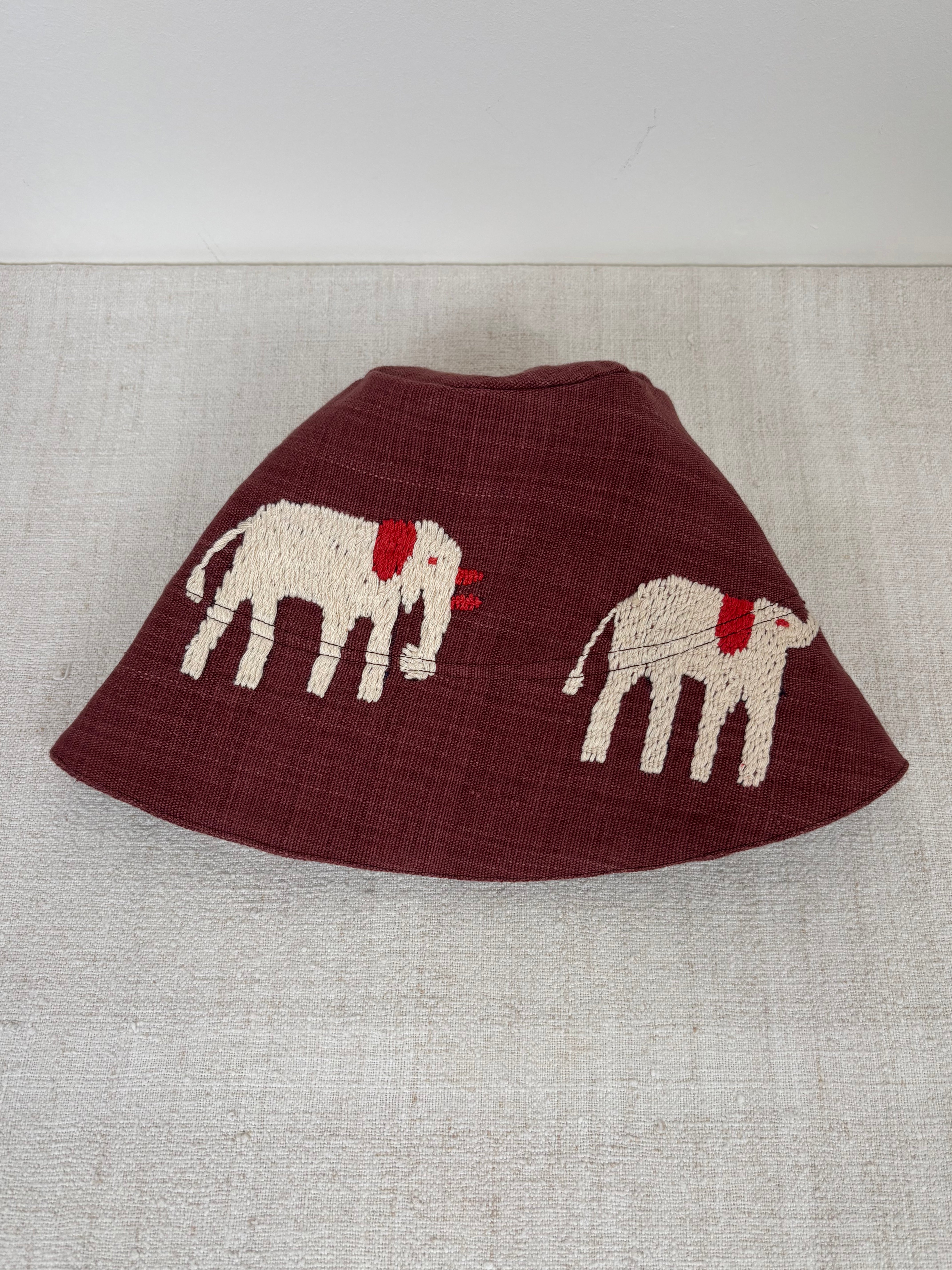 Two elephants scene hat