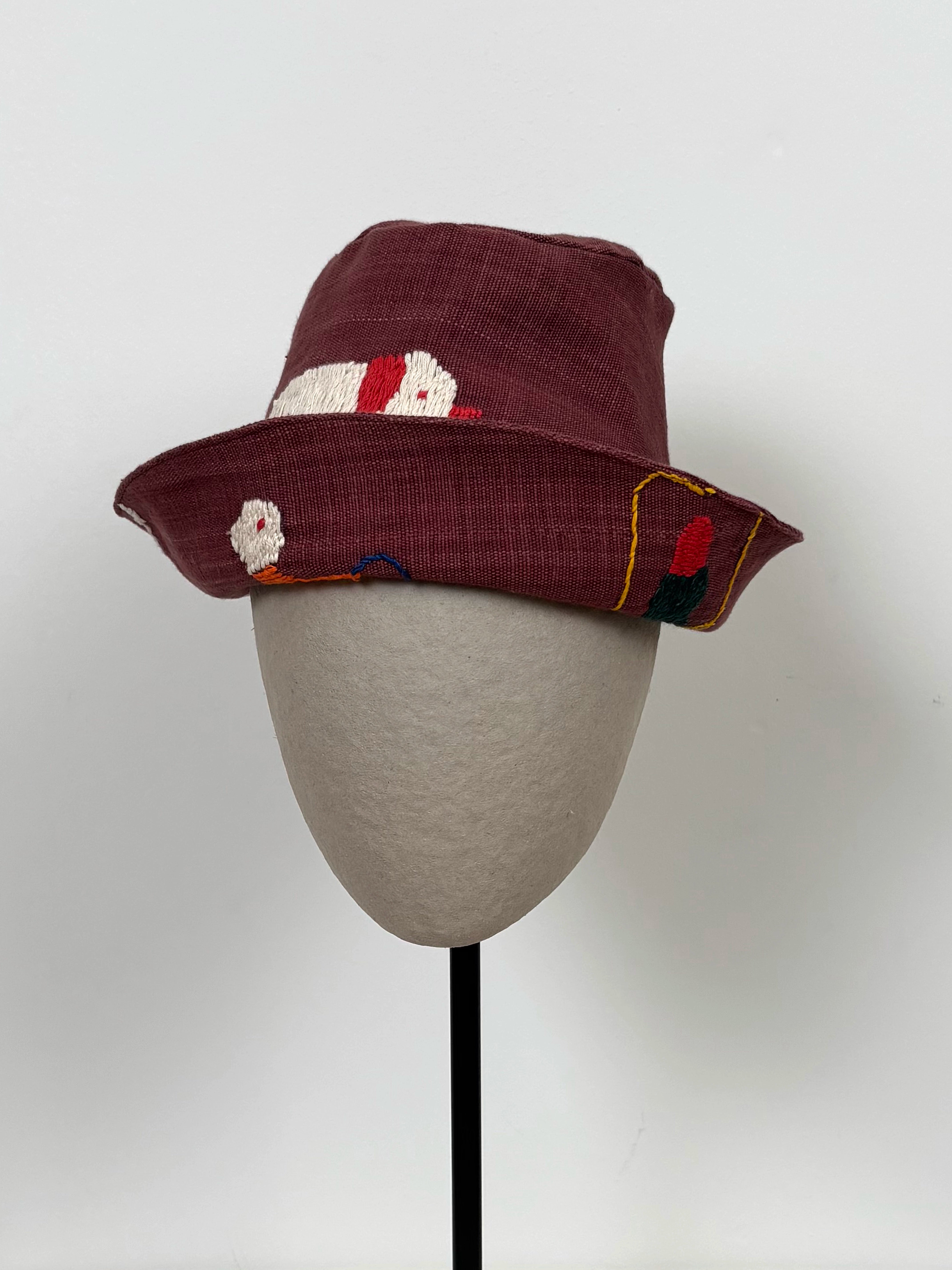 Two elephants scene hat