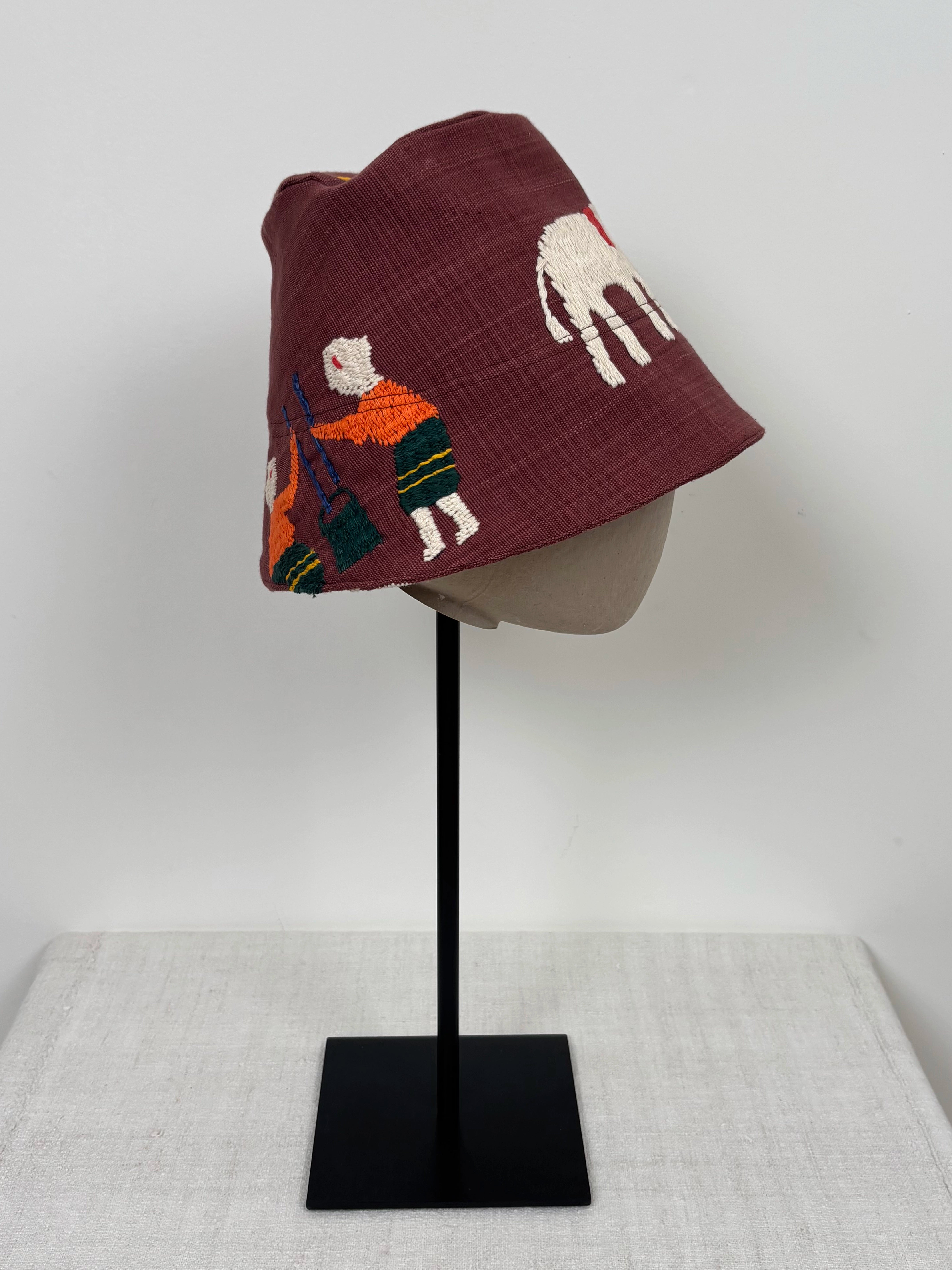 Two elephants scene hat