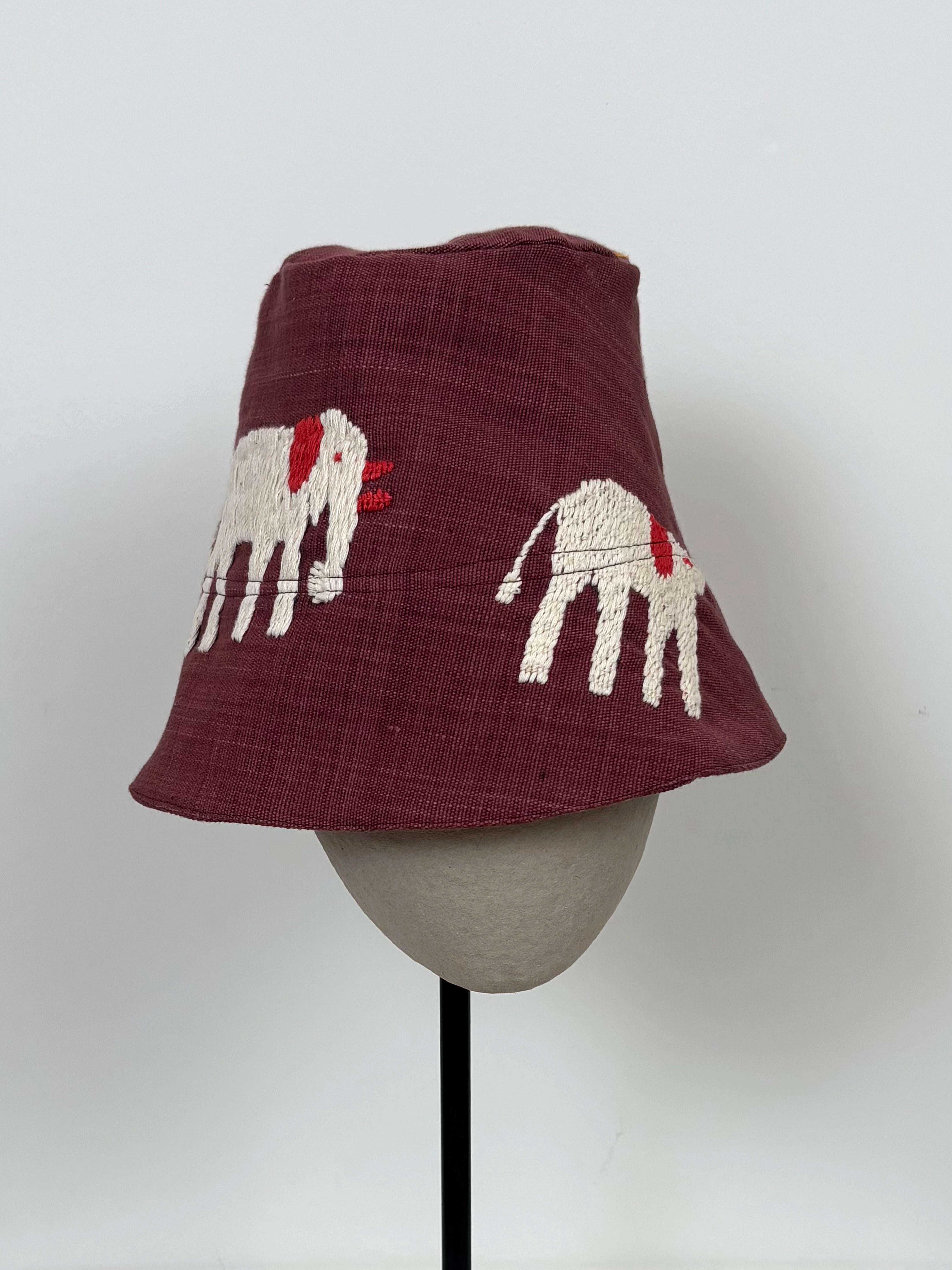 Two elephants scene hat