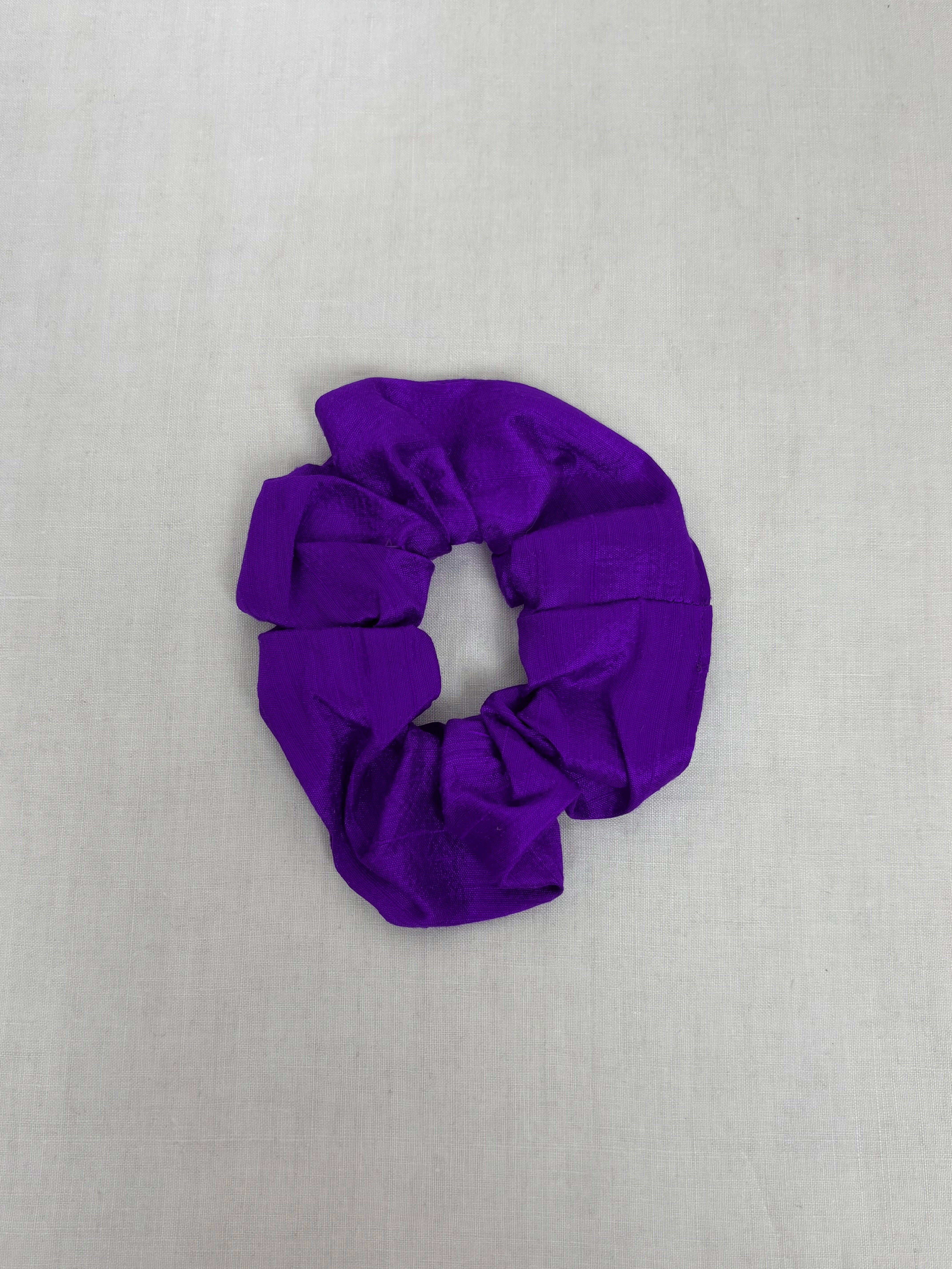 Bright purple silk scrunchie