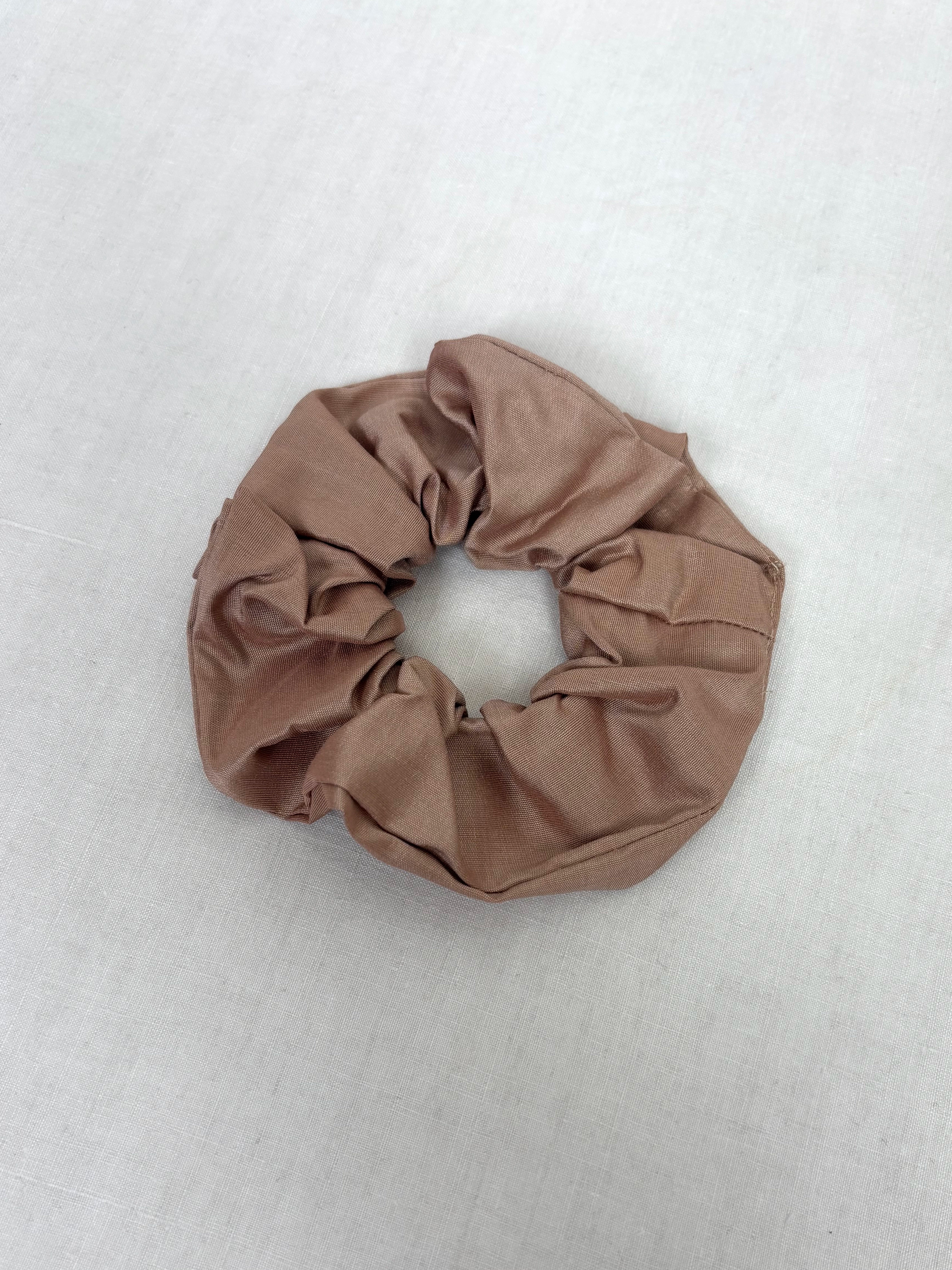 Beige wild silk scrunchie