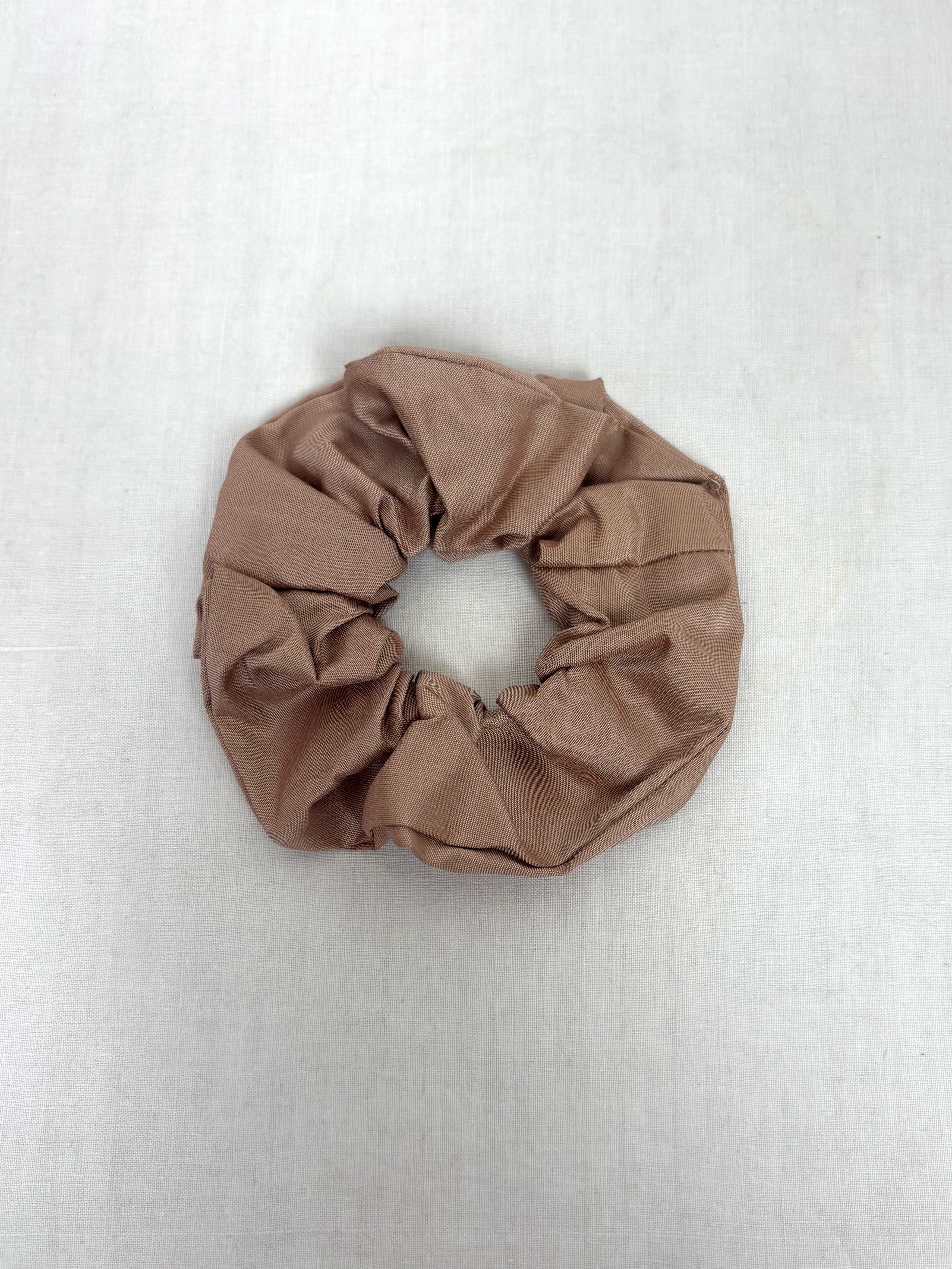 Beige wild silk scrunchie