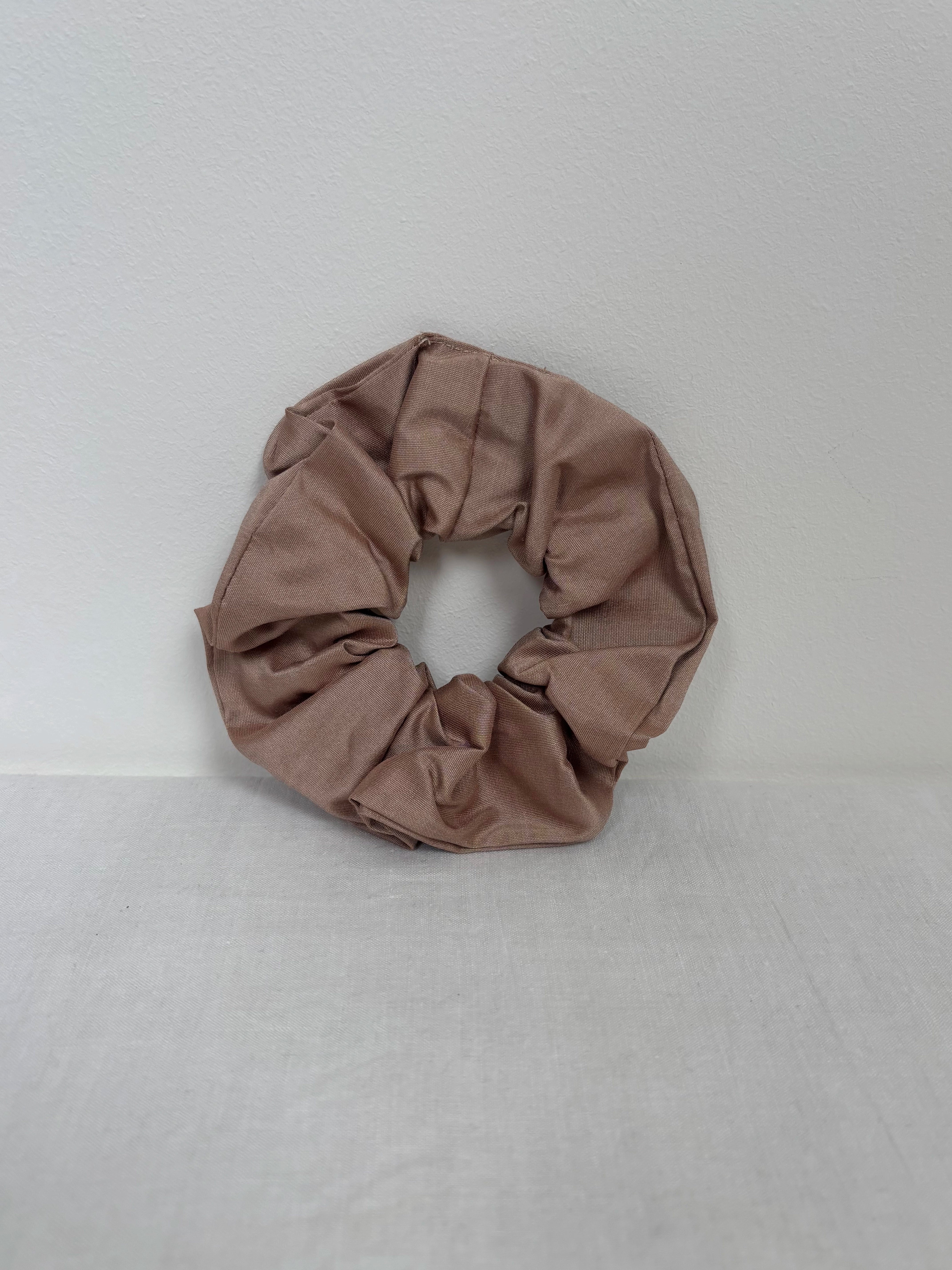 Beige wild silk scrunchie