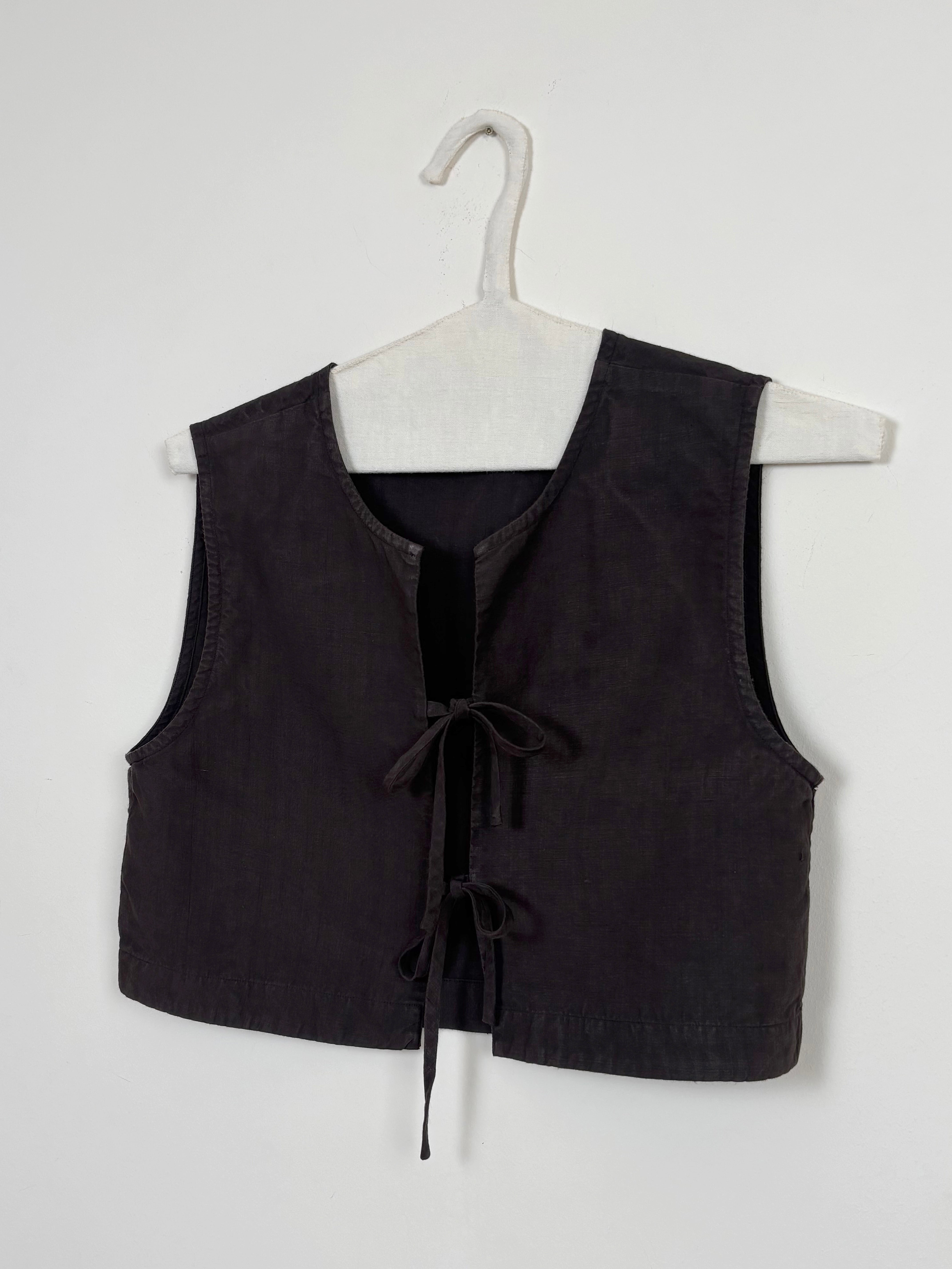 Brown dyed top with bows