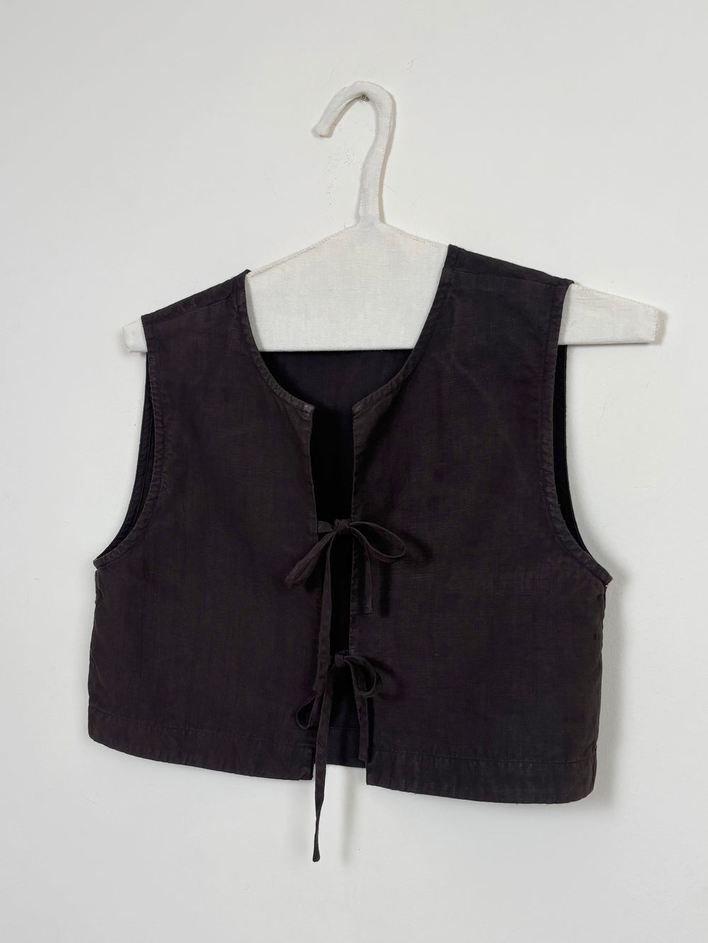 Brown dyed top with bows