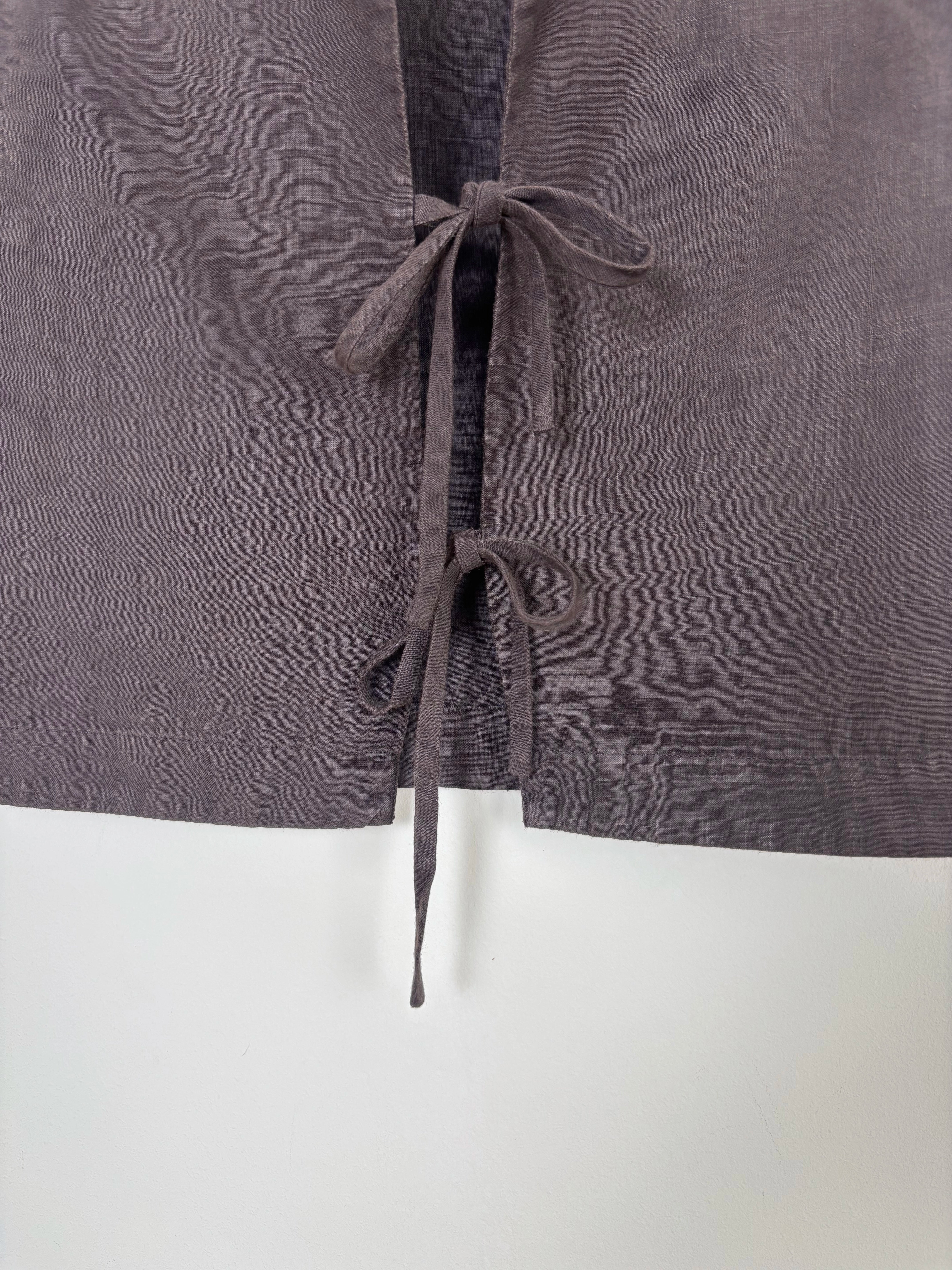 Brown dyed top with bows