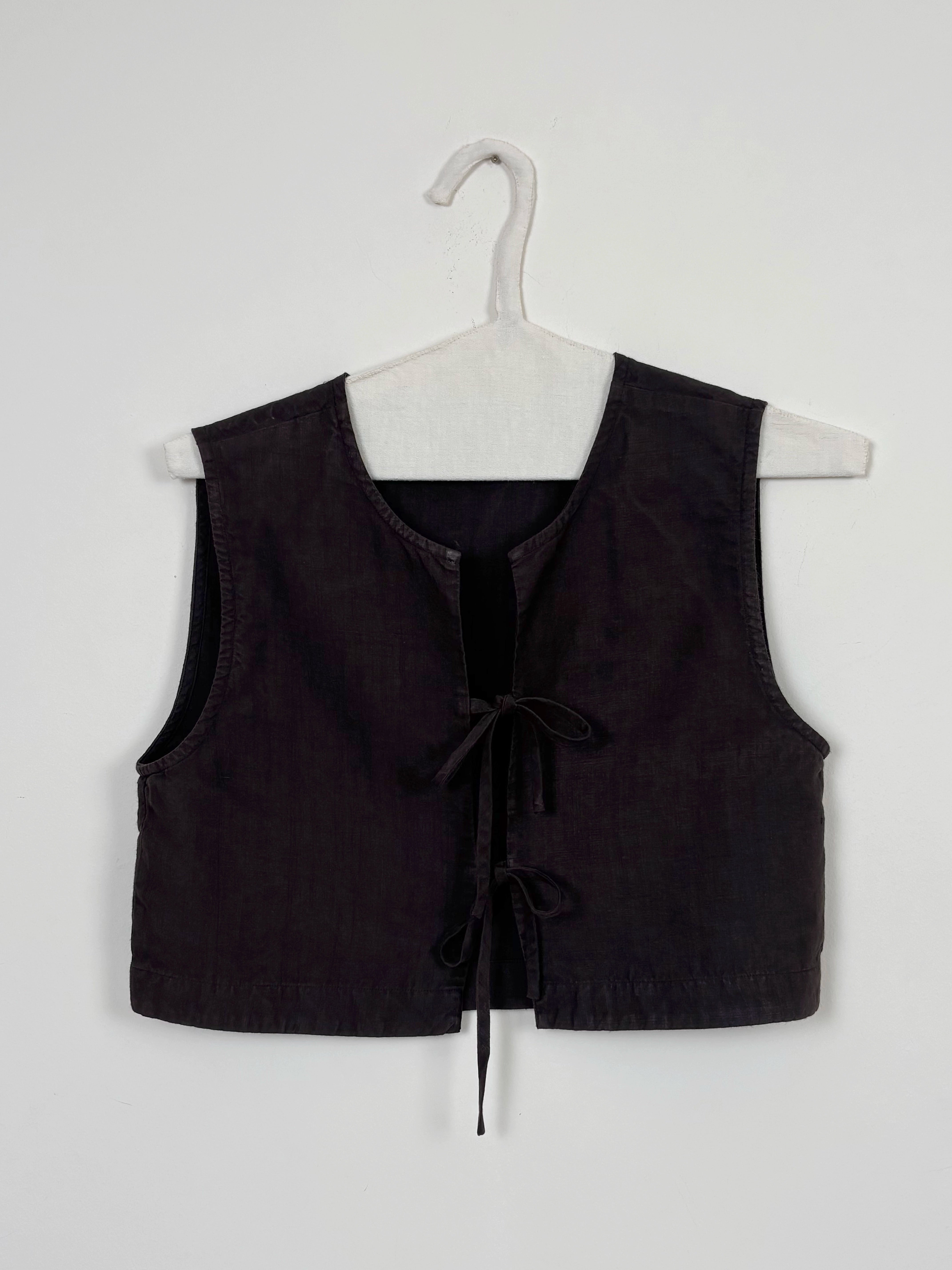 Brown dyed top with bows