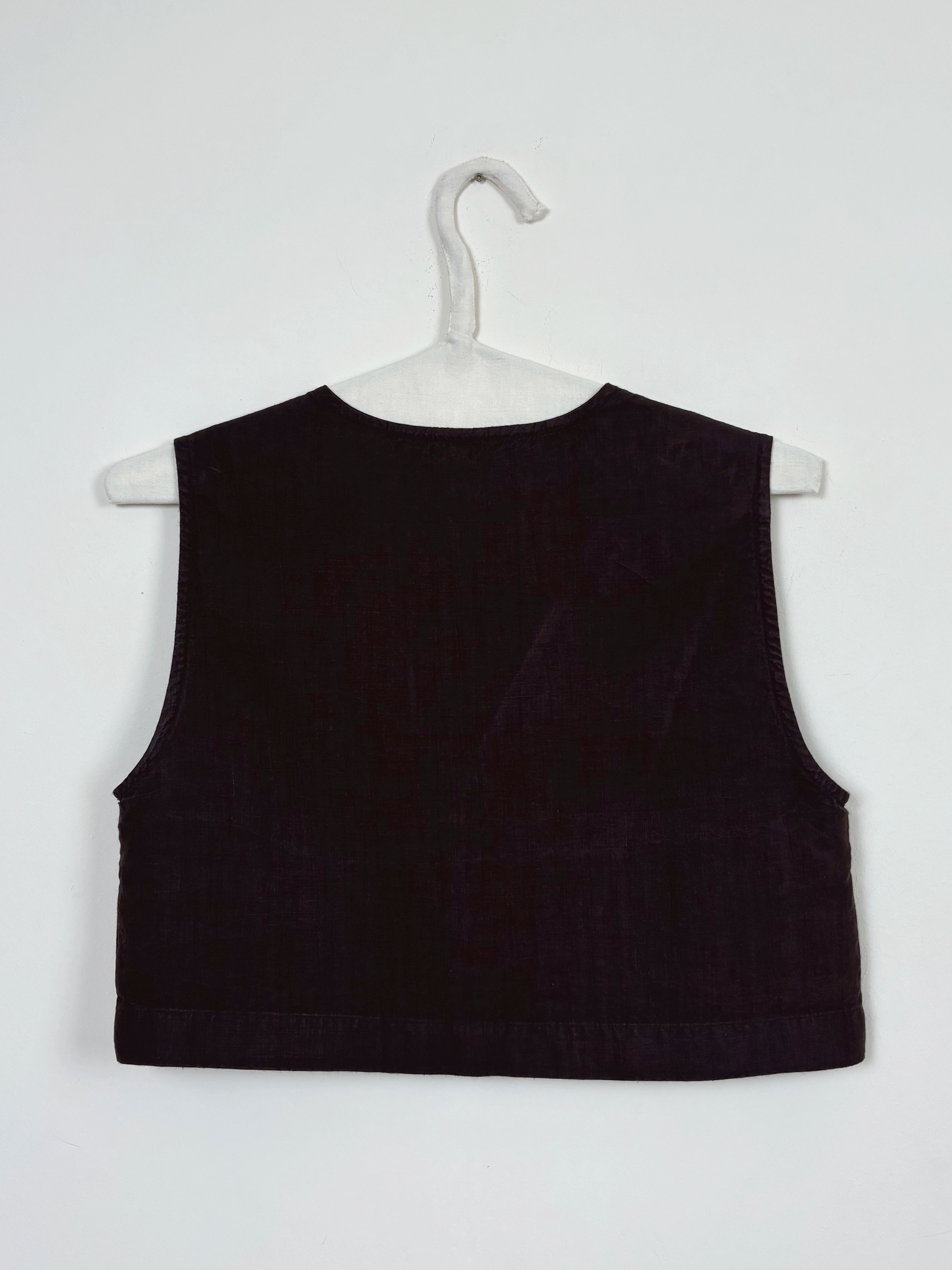 Brown dyed top with bows