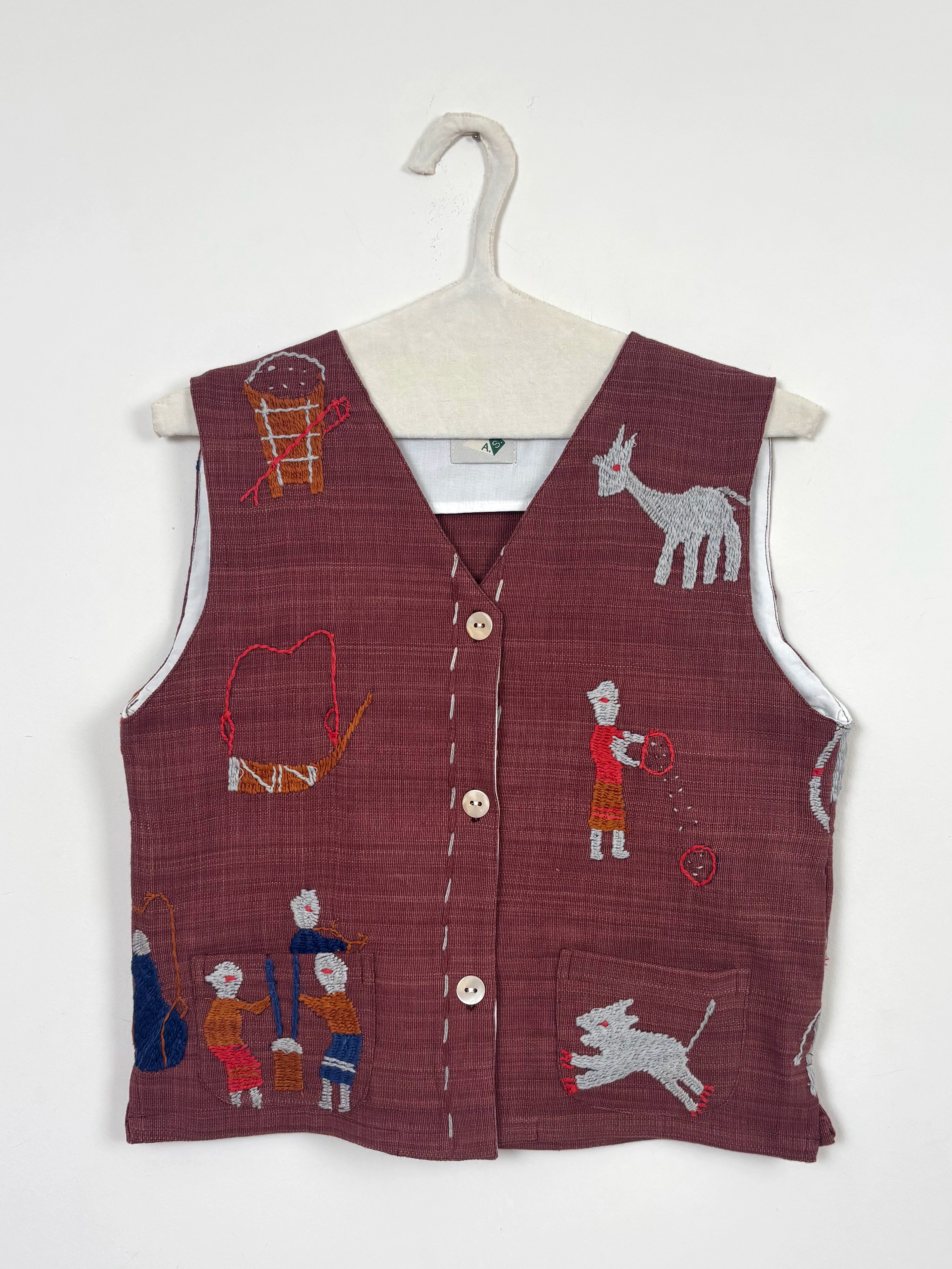 Grey animals scene vest (Large size)