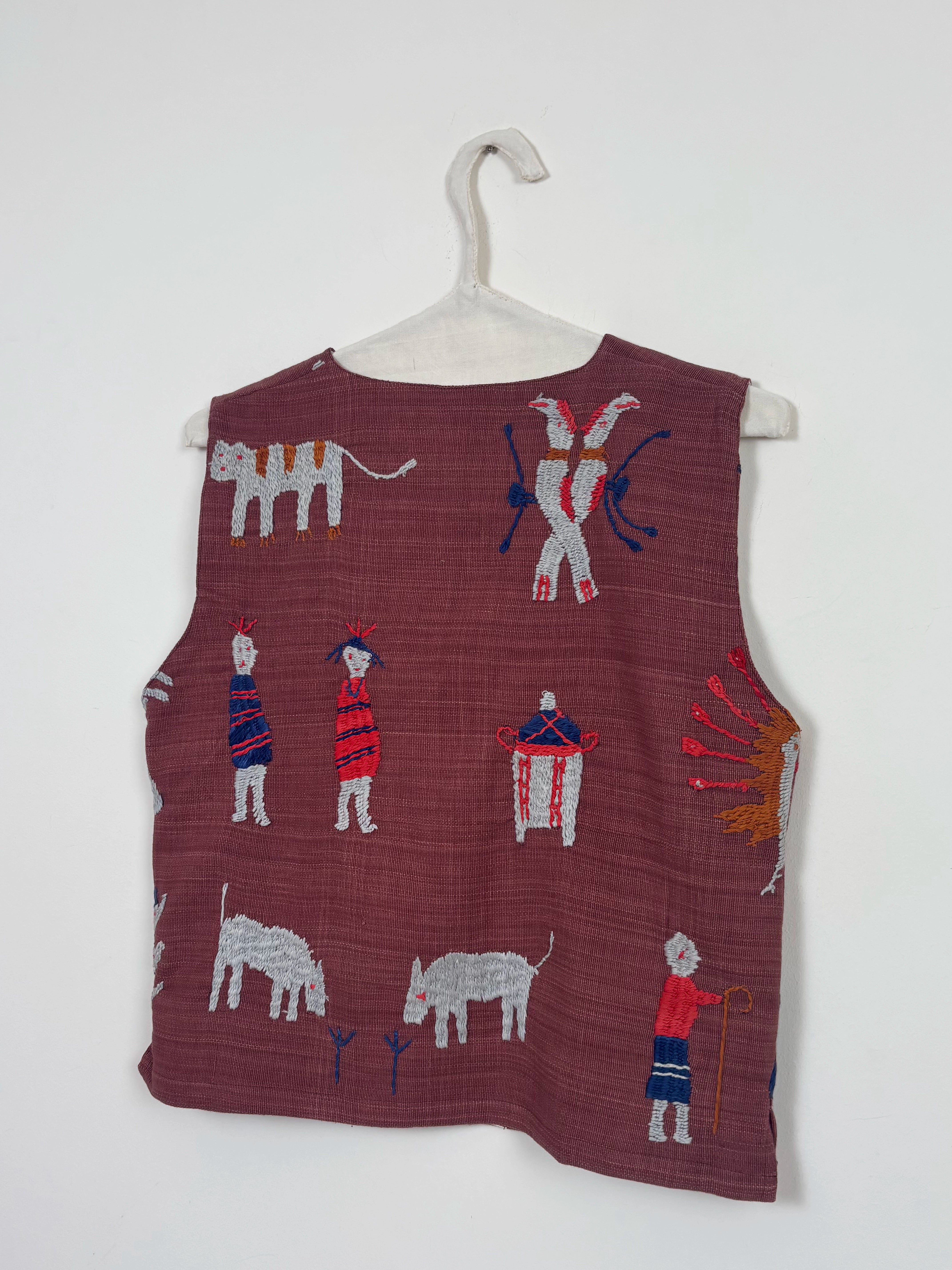 Grey animals scene vest (Large size)