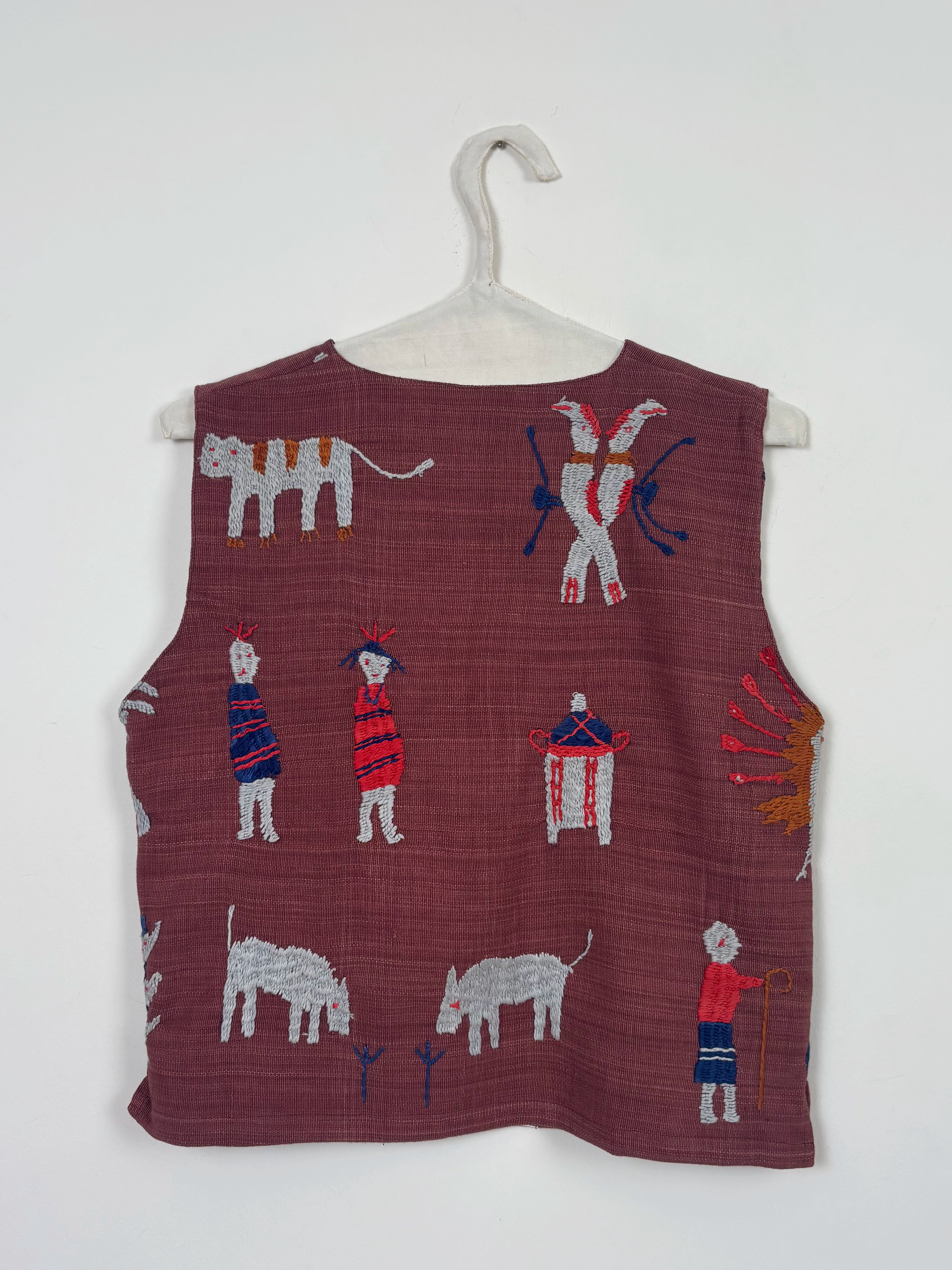 Grey animals scene vest (Large size)