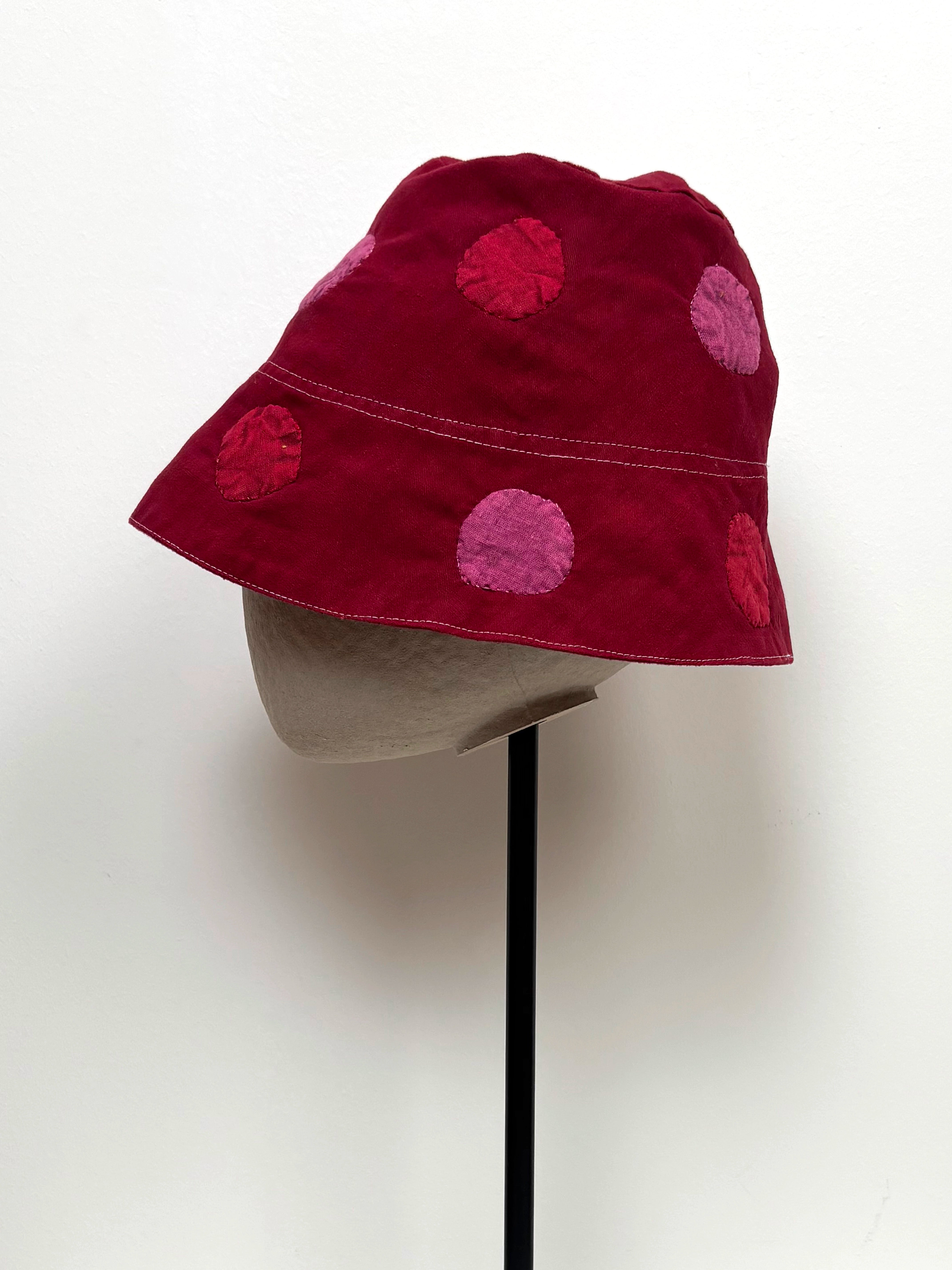 Maroon polka-dot bucket hat - Limited edition