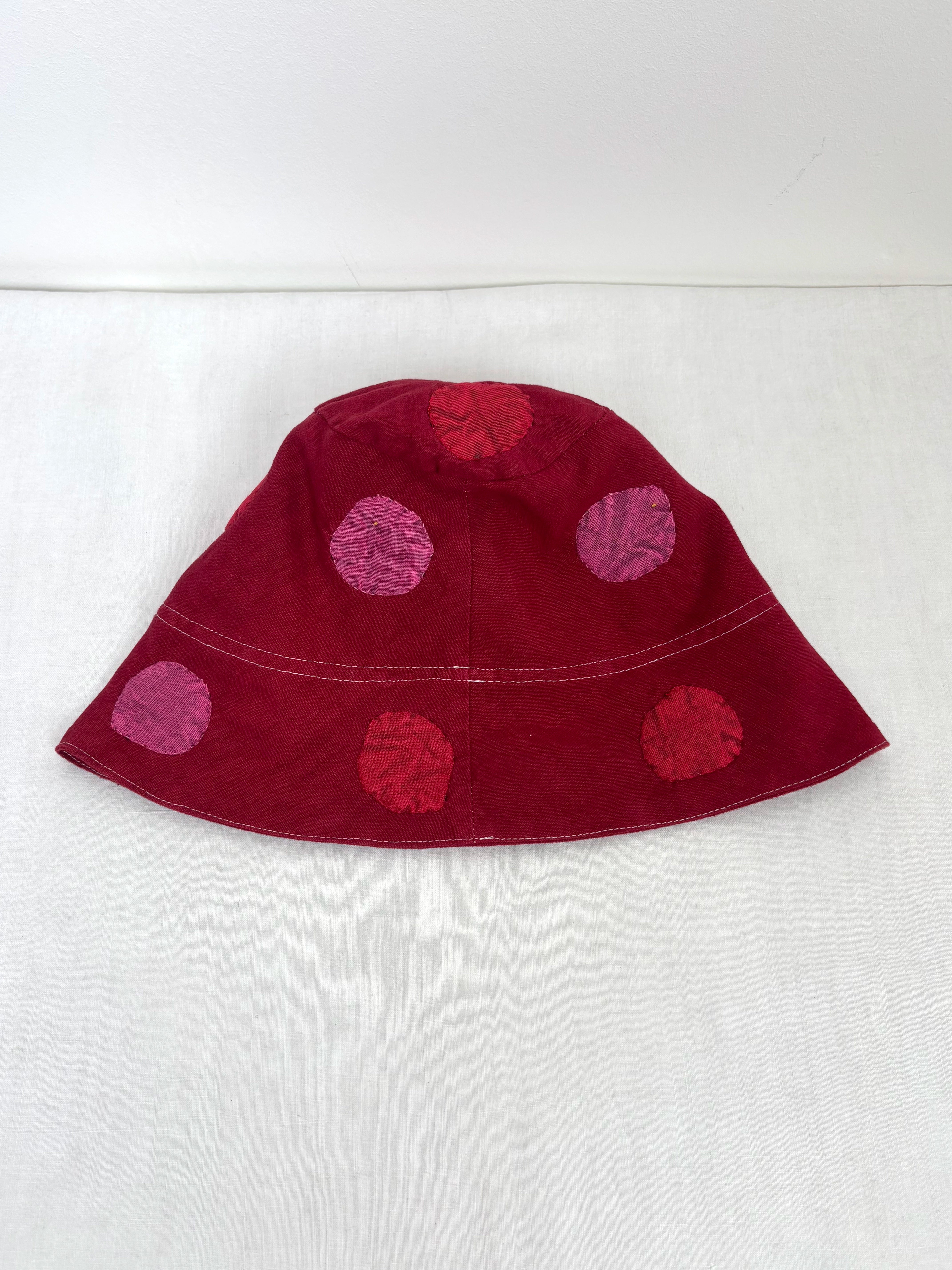 Maroon polka-dot bucket hat - Limited edition