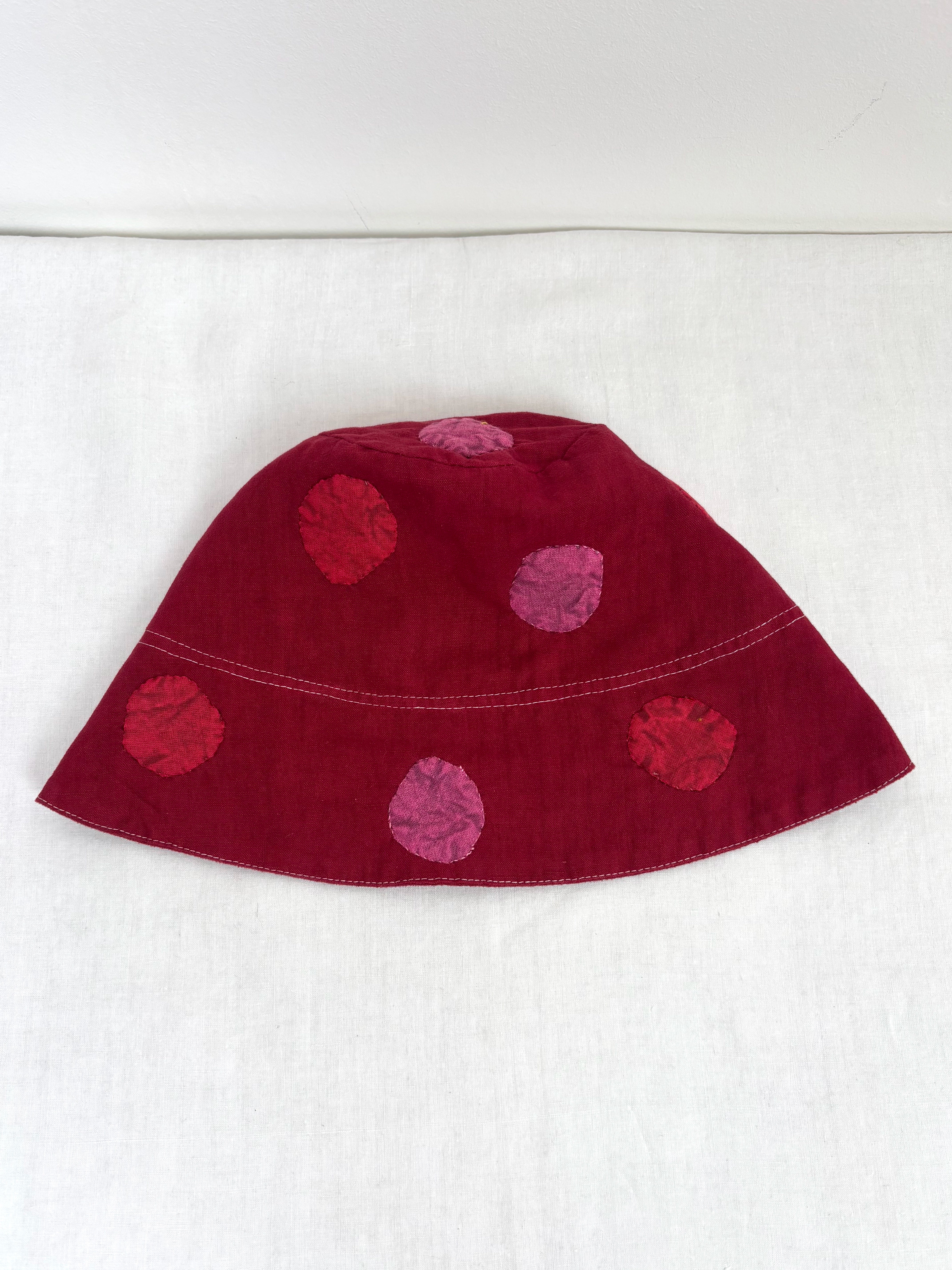 Maroon polka-dot bucket hat - Limited edition