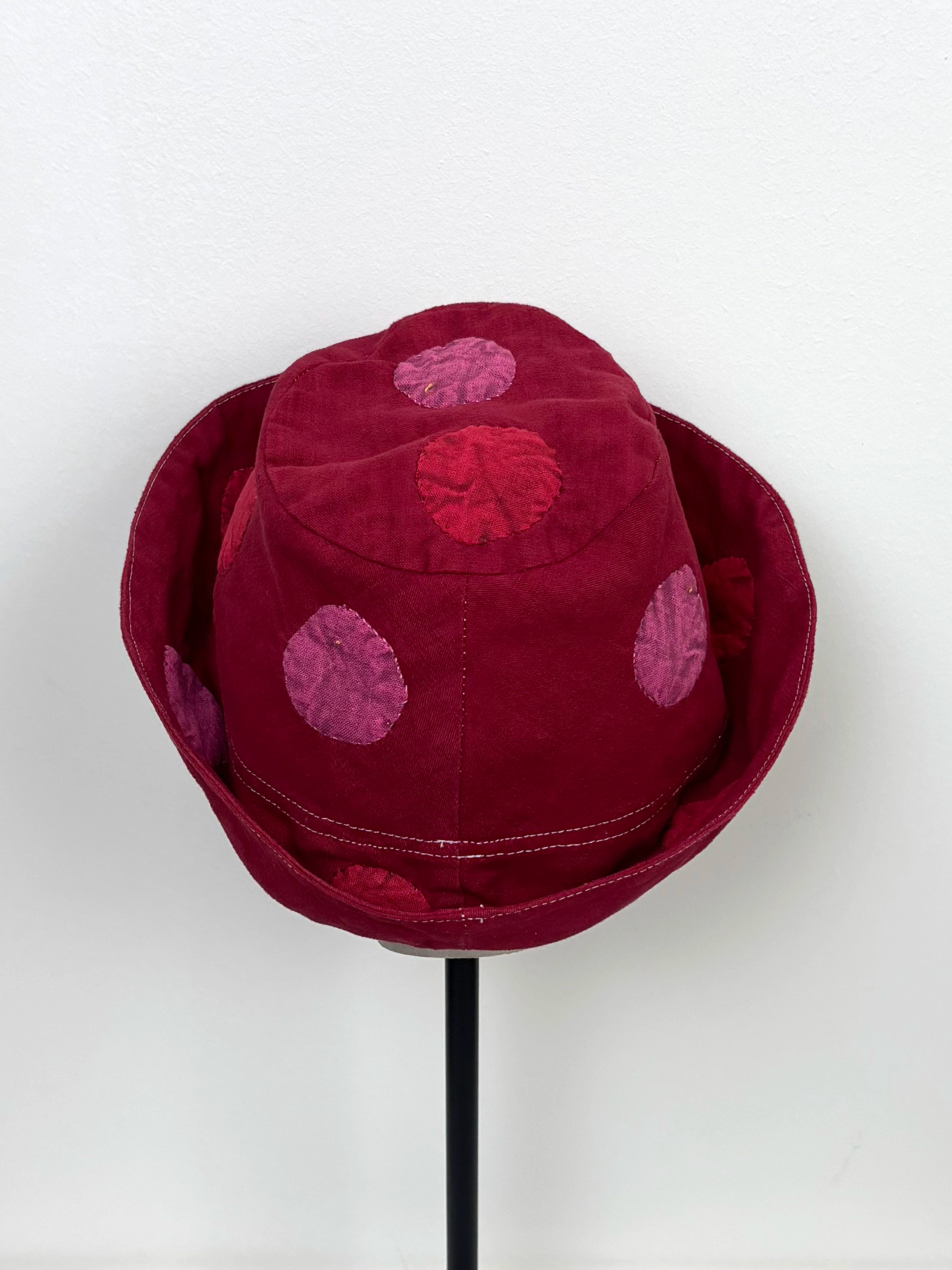 Maroon polka-dot bucket hat - Limited edition