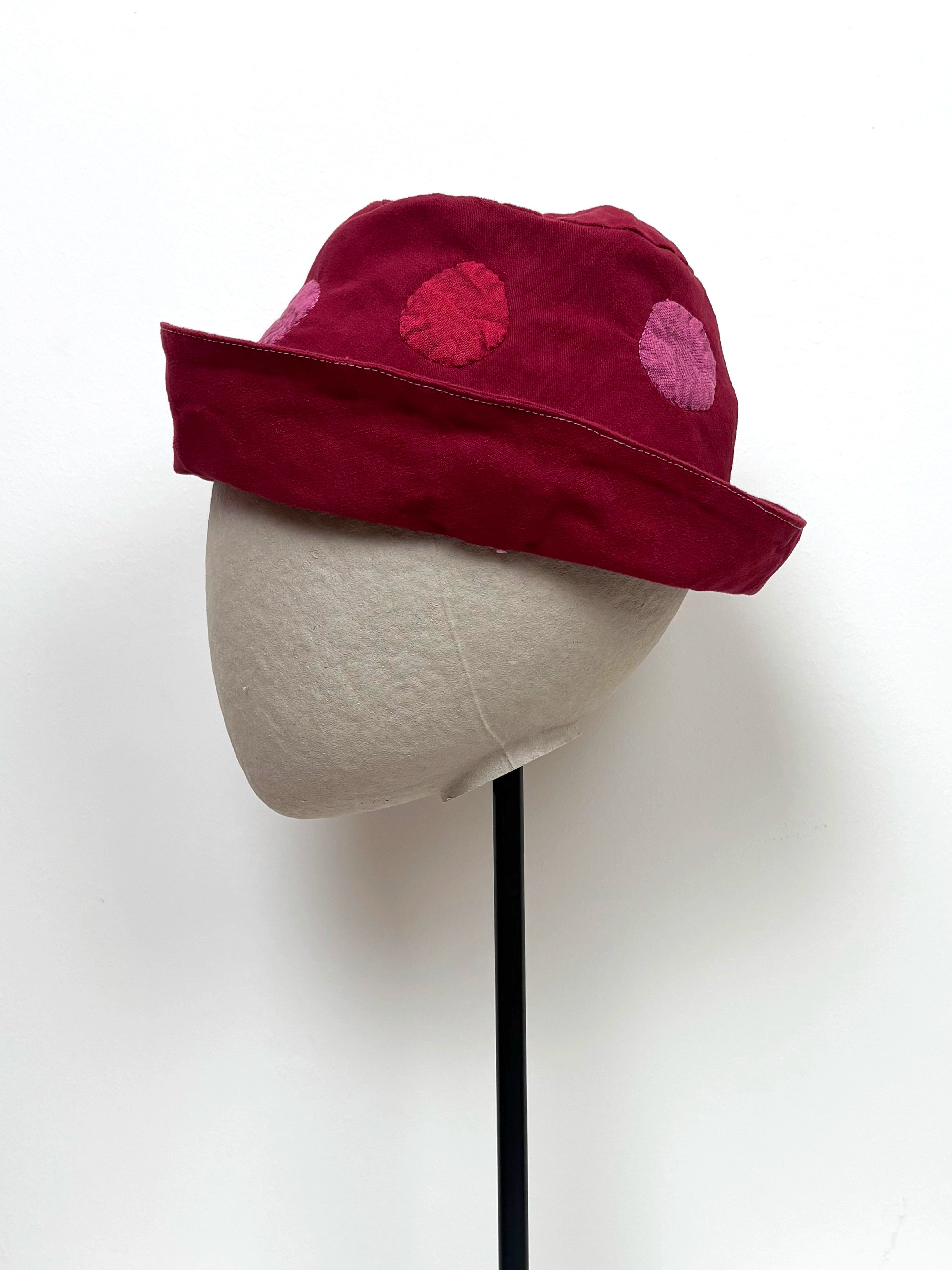 Maroon polka-dot bucket hat - Limited edition
