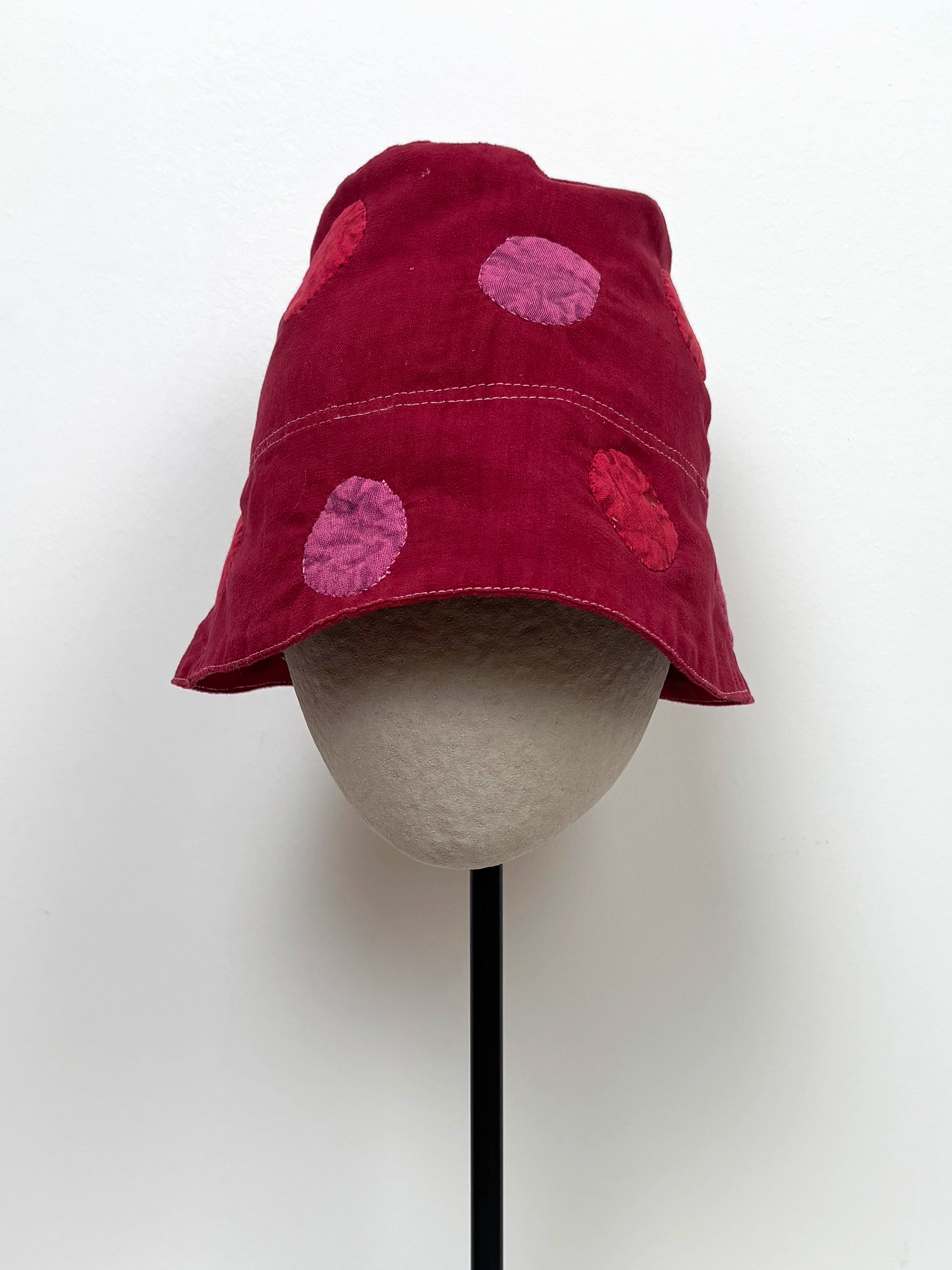 Maroon polka-dot bucket hat - Limited edition
